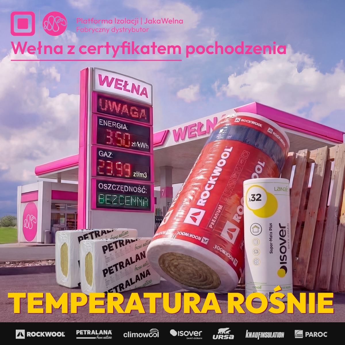 Temperatura rośnie - wełna minerlana na www.platformaizolacji.pl